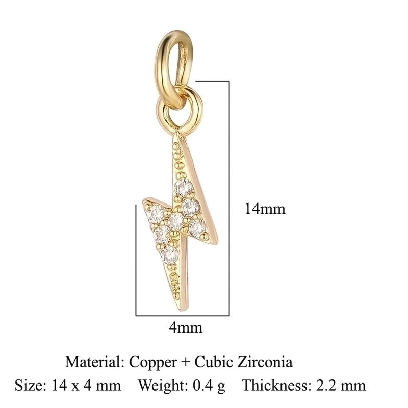 3 Pieces Copper Zircon 18K Gold Plated Cross Moon Eye