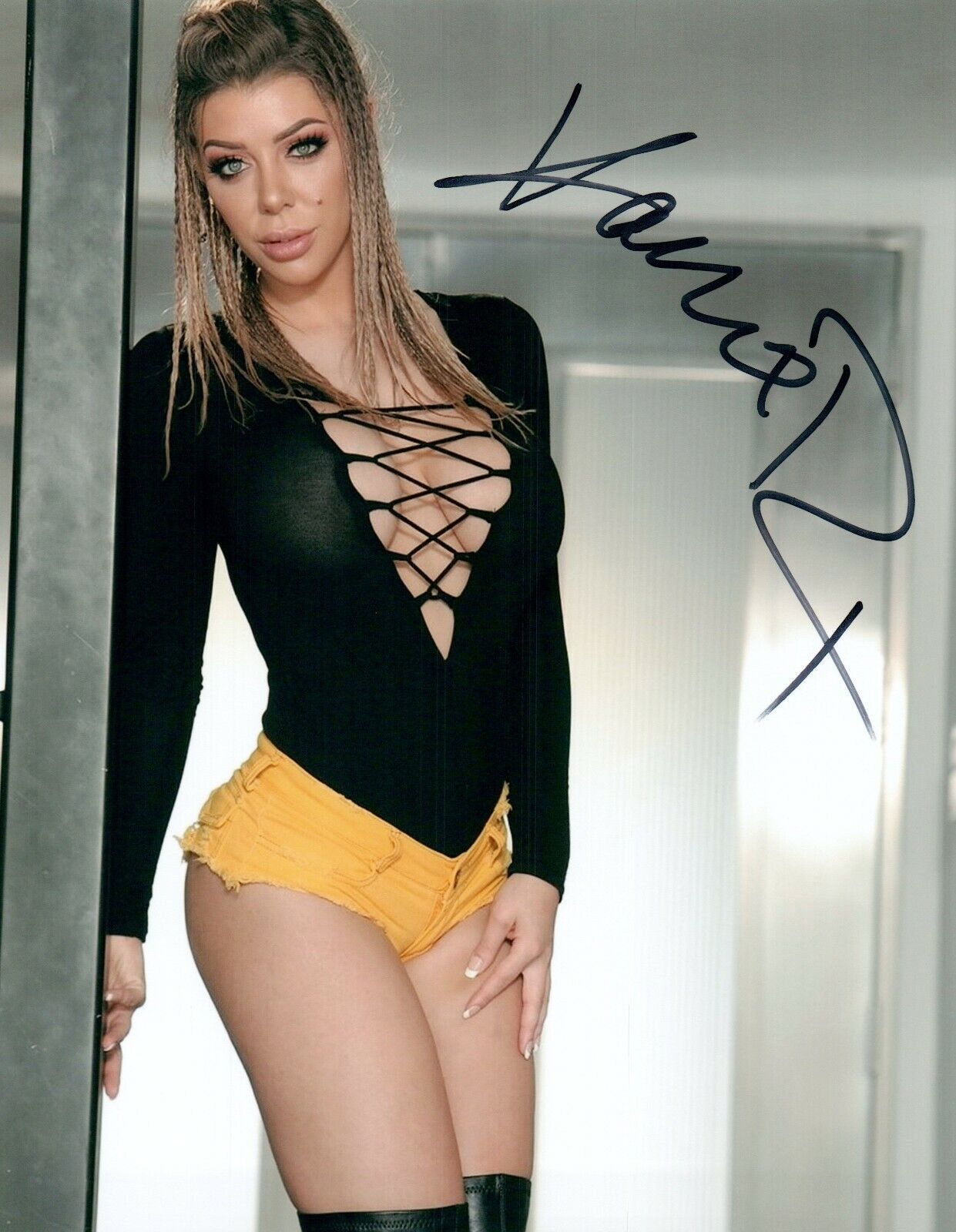 Karma Rx Super Sexy Hott Adult Model Signed 8x10 Photo Poster painting COA Proof 259B