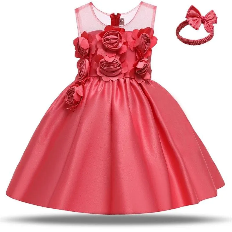 Christmas Baby Girls Dress For Newborn 1 Year Birthday Party Outfits Winter Long Sleeve Christening Gown Infant New Year Costume