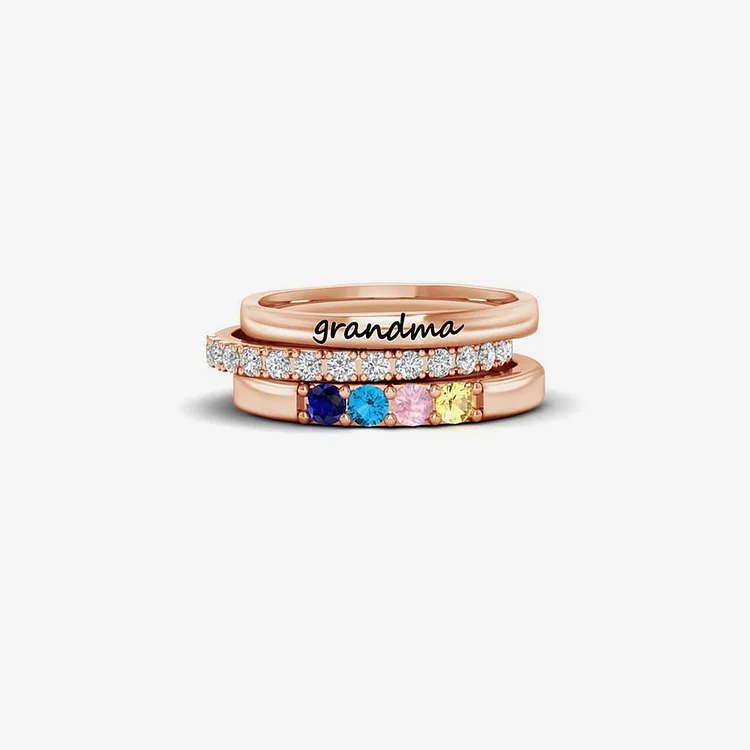 For Grandmother-Specialized With Grandkids' Birthstones Grandma's Ring 