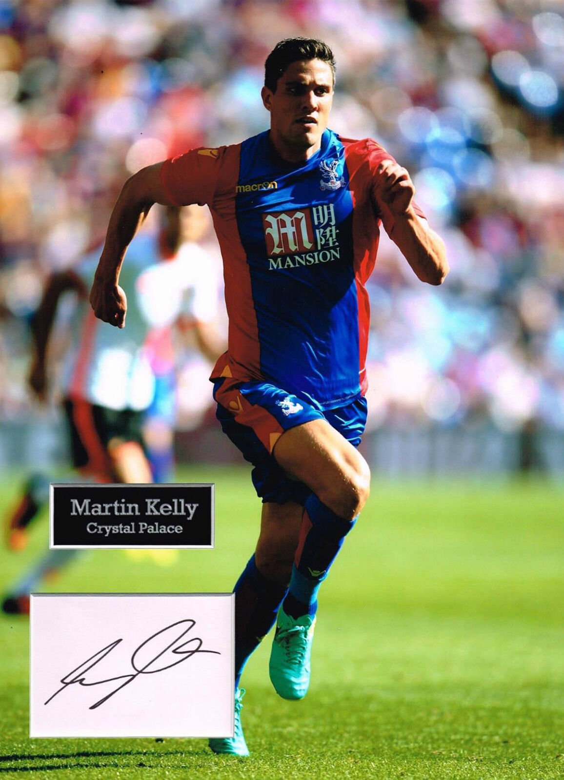 Martin KELLY SIGNED Autograph 16x12 Photo Poster painting Mount AFTAL COA Crystal Palace FC