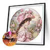(40*40cm)Retro Girl - Full Round Drill Diamond Painting