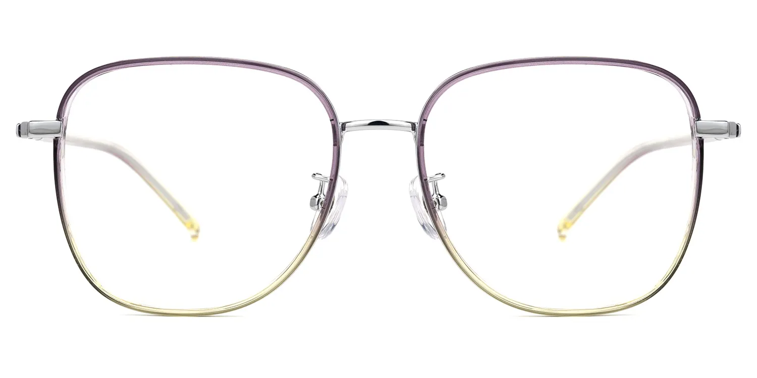 Falkner Lila-Gelb Quadratisch Brille Lila-Gelb