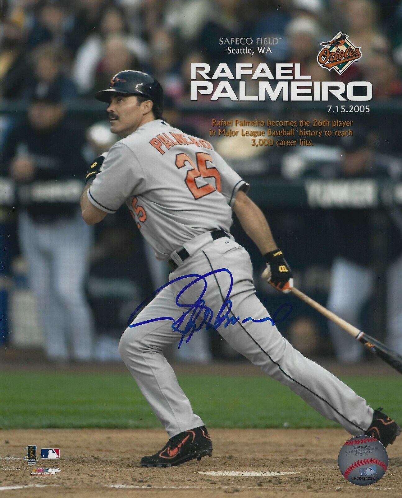 Signed 8x10 RAFAEL PALMEIRO Baltimore Orioles Autographed Photo Poster painting- COA