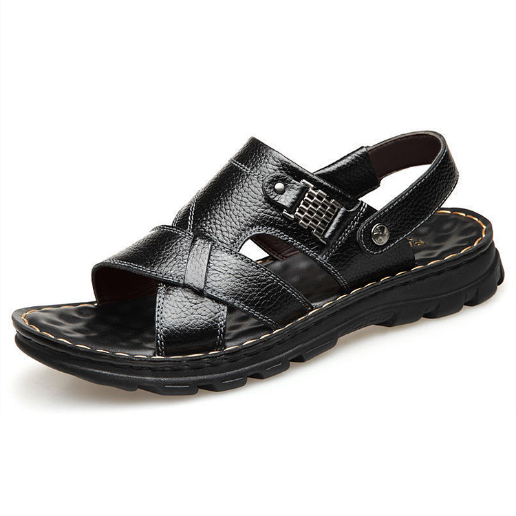 Sandalias con suela de masaje de cuero Zapatillas casuales para hombres