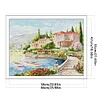 (US Only)Full Embroidery Eco-cotton Thread 11CT Printed Lake Como Cross Stitch 66x55cm