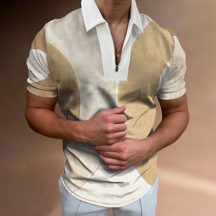 BrosWear Men'S Colorblock Trendy Casual Polo Shirts