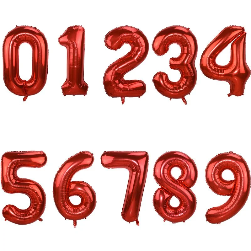 32/40 Inch Rose Gold Silver Number Foil Balloons Large Helium Globos Birthday Party Wedding Decorations Digit Figure balloon