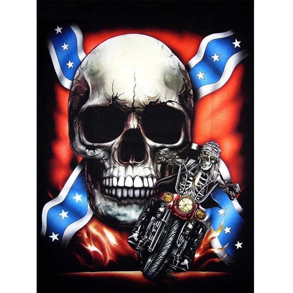 Flag Skeleton - Full Round - Diamond Painting(30*40cm)