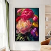(Big Size)Peony - 11CT Stamped Cross Stitch - 40*60cm - Flower