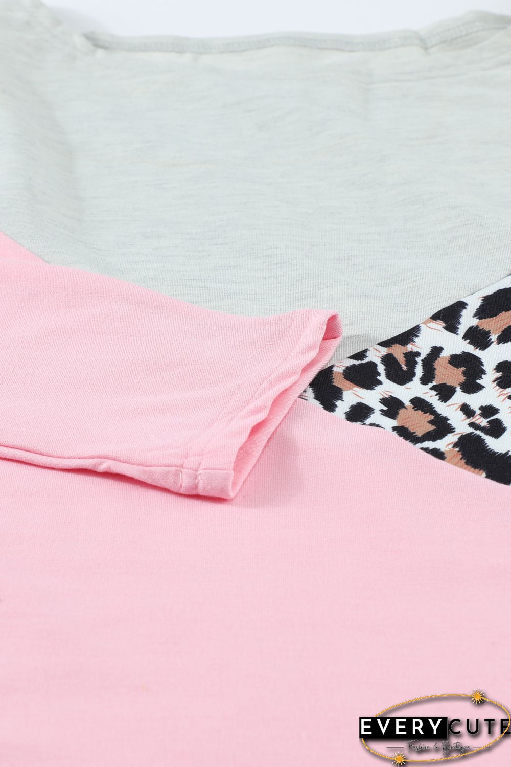 Leopard Colorblock Splicing Off The Shoulder Top