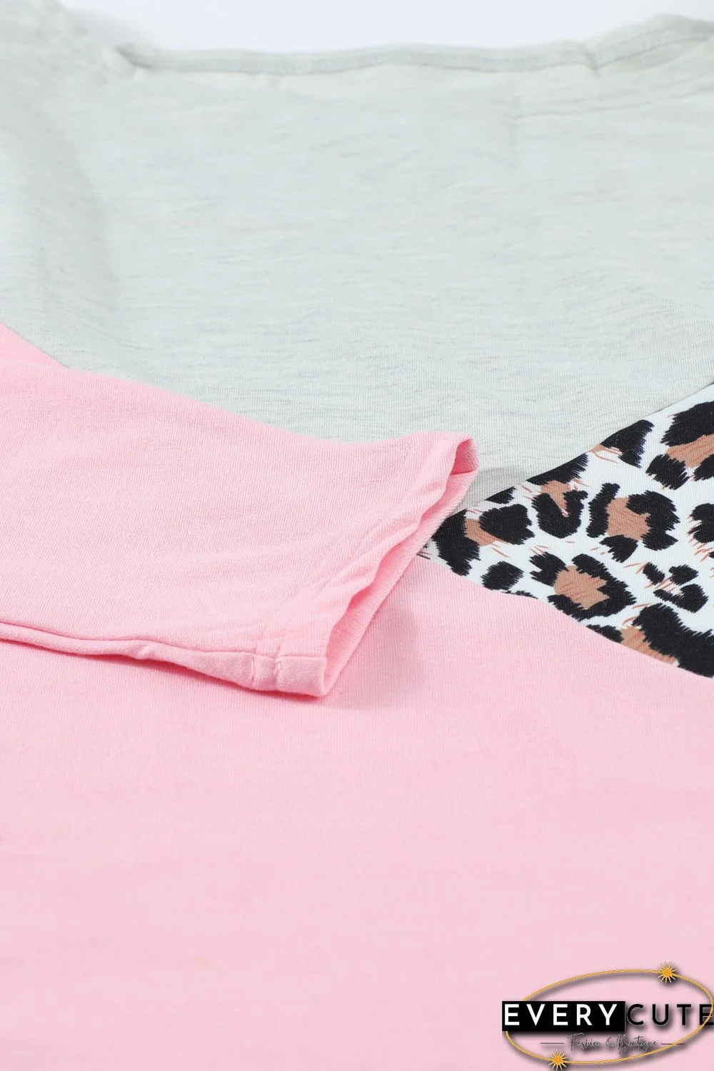 Leopard Colorblock Splicing Off The Shoulder Top