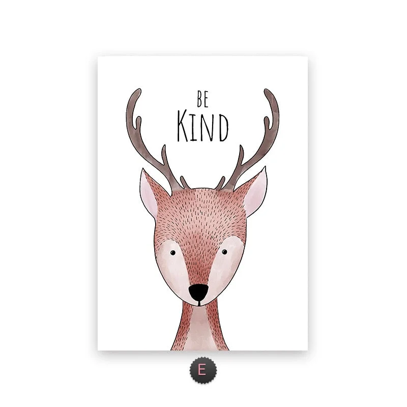 Cartoons Rabbit Wall Poster Art  Kids Room Decoration Cute Giraffe Living Room Poster On Canvas Prints Art Wall