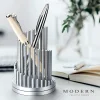 Modern Metal Pen Holder Creative Rotating Stainless Steel Pen Holder Designer Desktop Storage Box