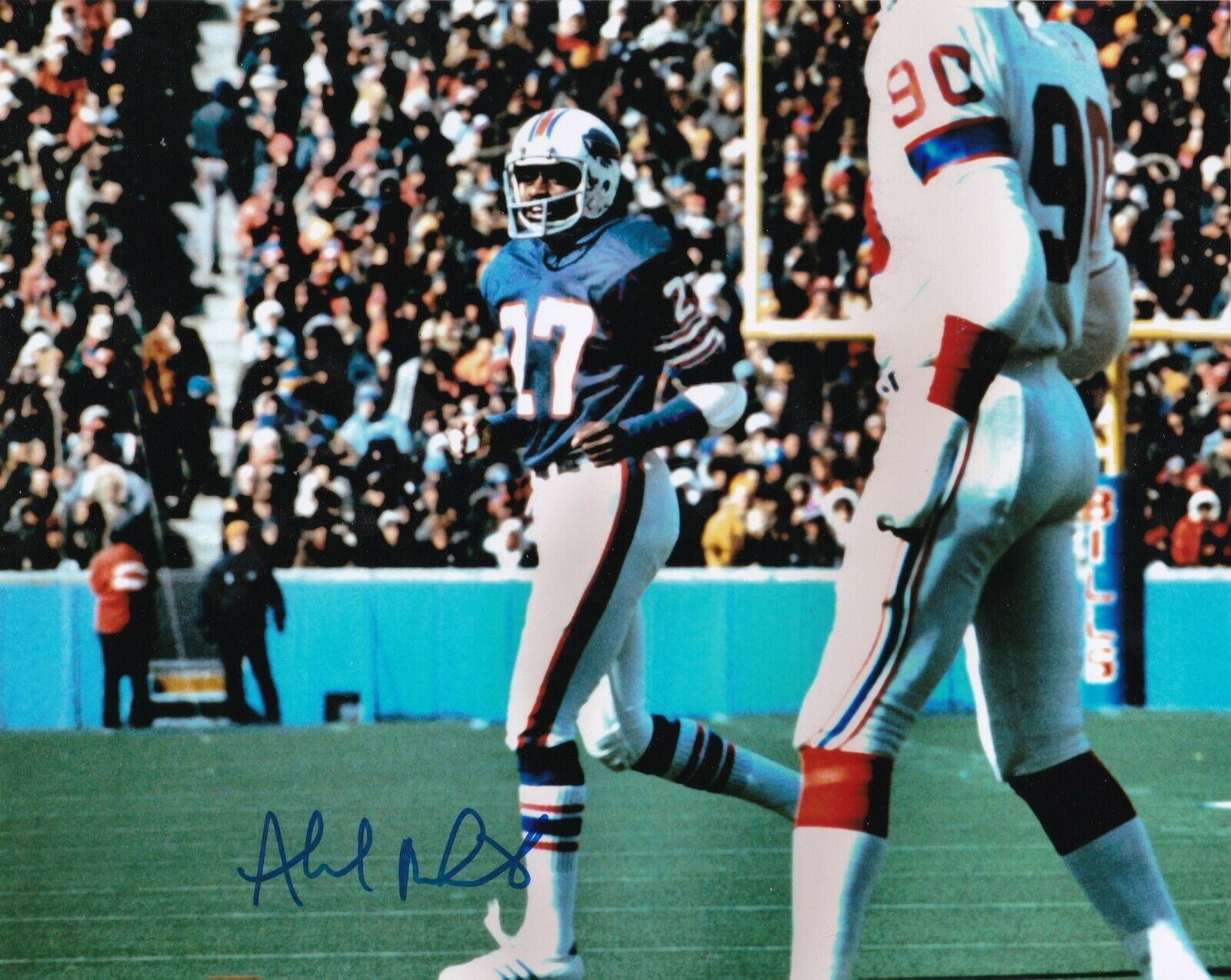 AHMAD RASHAD BUFFALO BILLS ACTION SIGNED 8x10