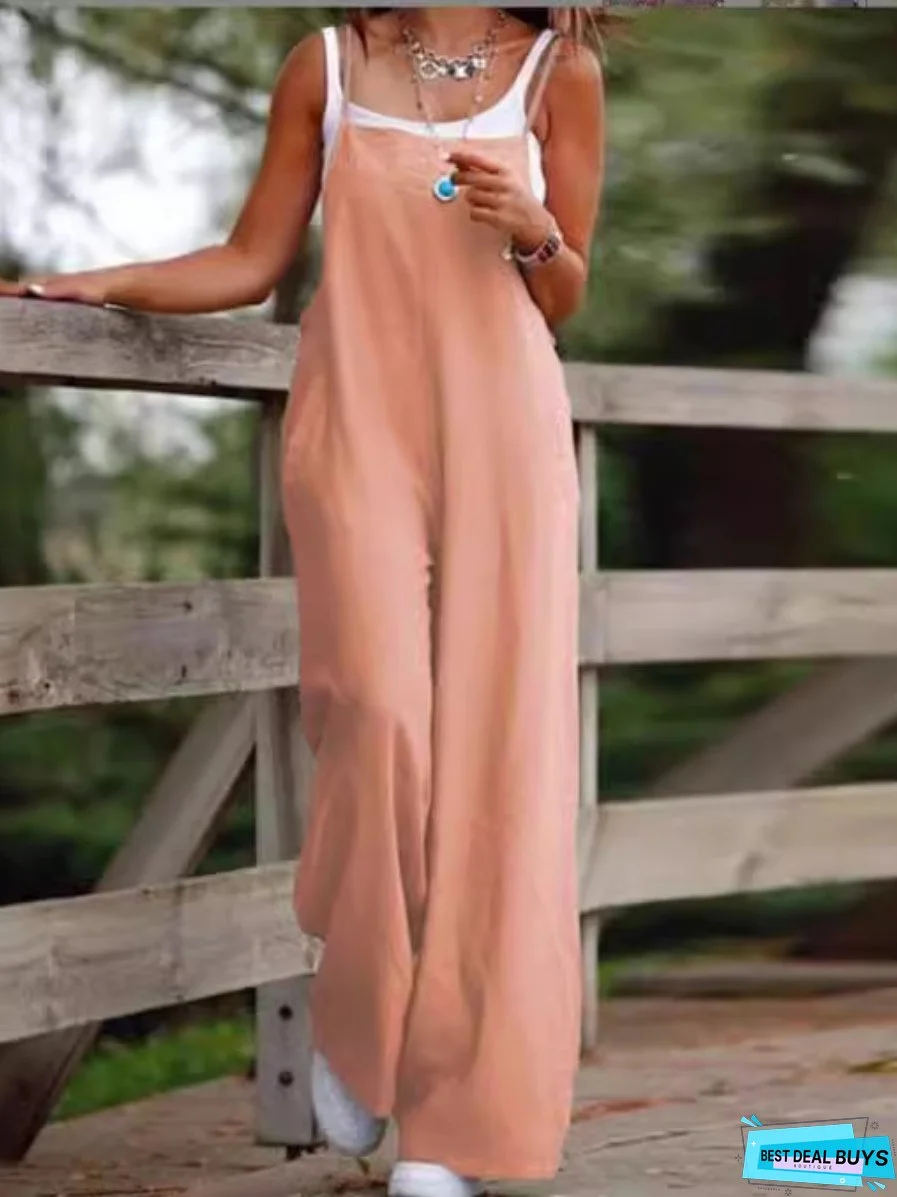 Cotton and Linen Casual Jumpsuits