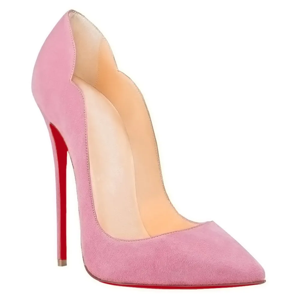 120mm Women's High Heels for Party Wedding Suede Red Soles Pumps-vocosishoes