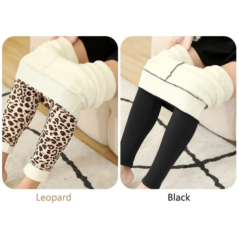 CHRLEISURE Winter Warm Pants Women 2 Pcs Velvet Thick Legging High Waist Push Up Elastic Sports Pants Warmth Lamb Wool Pants