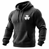 Men's Vintage Shamrock St. Patrick's Day Pocket Long Sleeve Hoodie by Inlyline