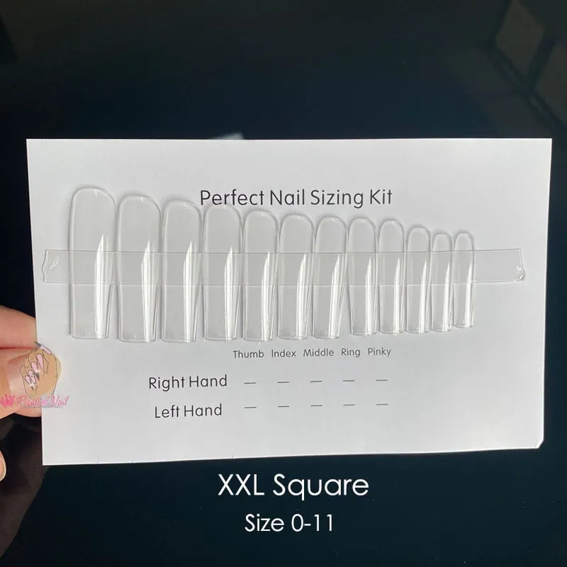 Press On Nail Sizing Kit Sample False Nail Tips Chart Template Card French Manicure Custom Nails Supply-Nail Inspo
