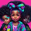 Black Girl-Full Round Diamond Painting 30*30CM