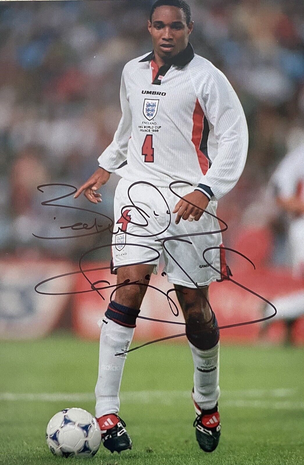 Paul Ince Genuine Hand Signed England 12x8 Photo Poster painting