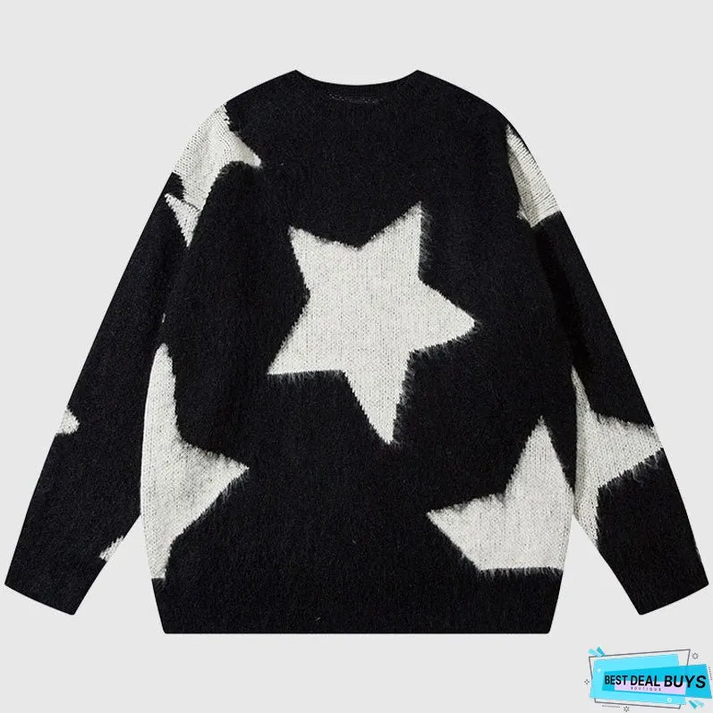 Hollow Out Star Design Pullover