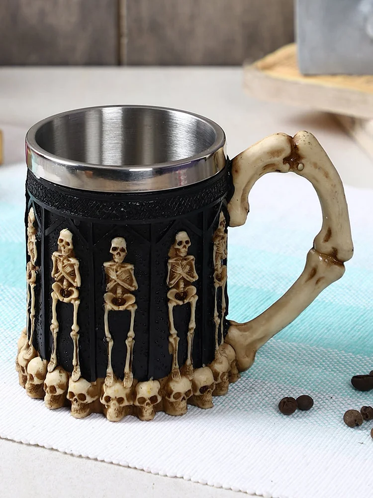 Black & Beige 3D Nordic Beer Cup