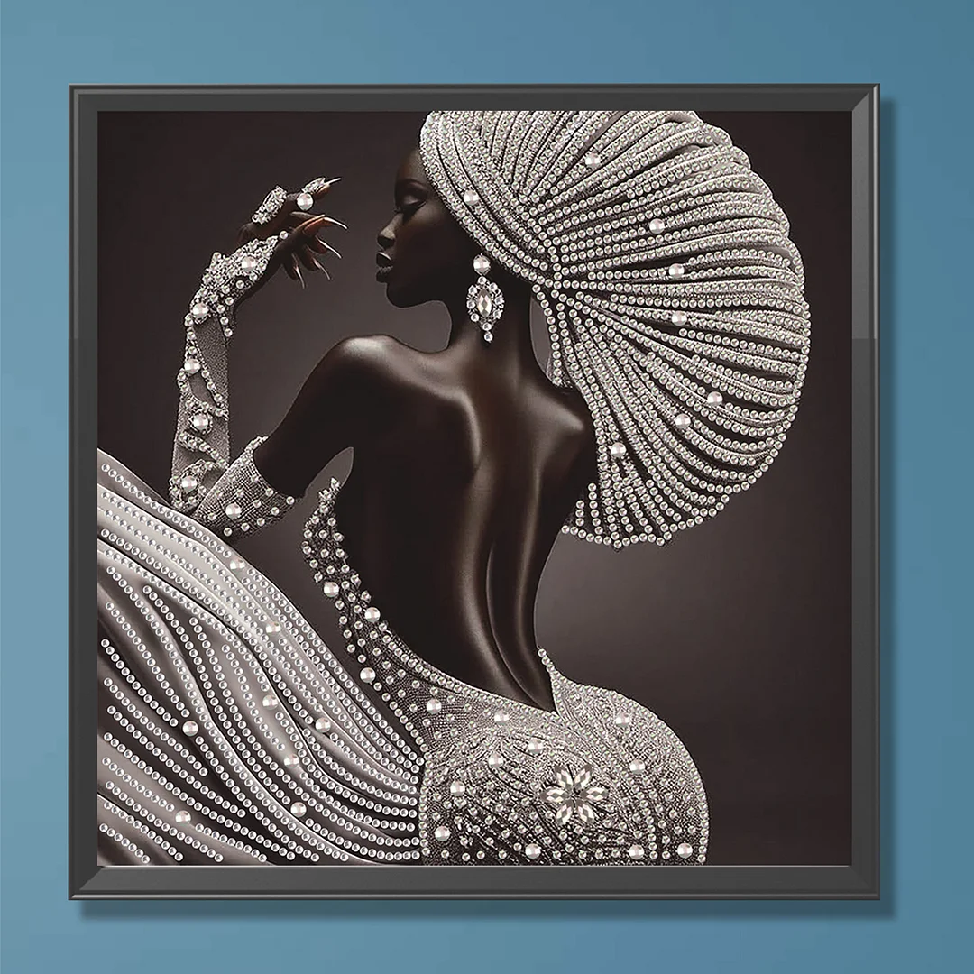 Diamond Painting - Partial Special Shaped Drill - Silver Crown Lady(Canvas|30x30cm)