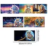 6Pcs DIY Wolf Owl Lion Diamond Painting Greeting Card 