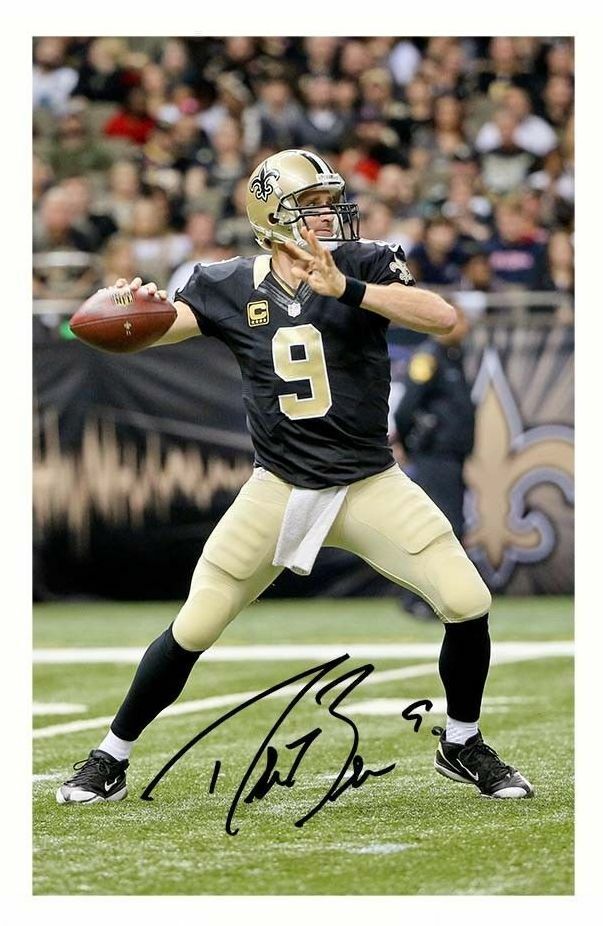 DREW BREES - NEW ORLEANS SAINTS AUTOGRAPH SIGNED Photo Poster painting POSTER PRINT