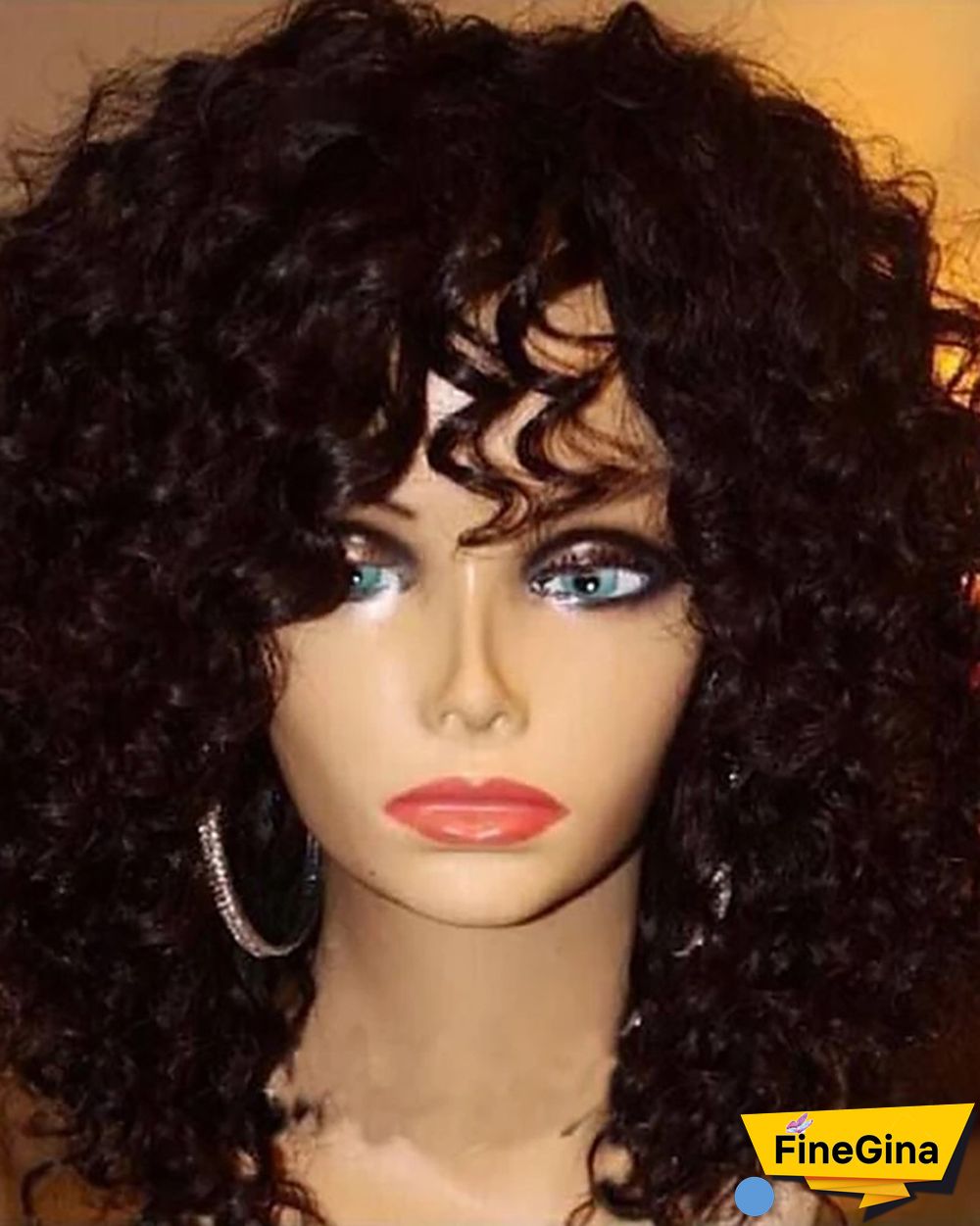 Glueless Lace Front Wig Bob Curly Natural Human Hair Wig 100% Virgin Unprocessed