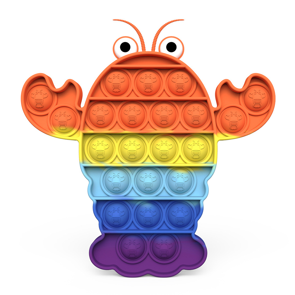 

Silicone Lobster Push Bubble Anti-stress Toy Relaxing Fidget Toys Rainbow, 501 Original