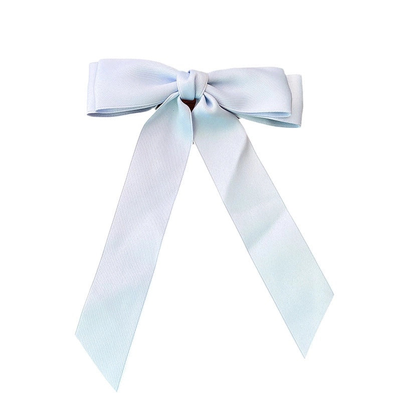 Sweet Ballet Style Satin Double Layer Big Bow Hairpin Spring Clip Streamer Elegant Girls Princess Hairstyle Hair Accessories
