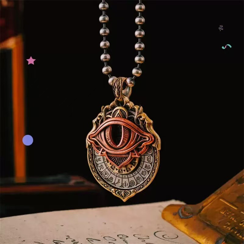 “All-Seeing Eye” Tarot-Inspired Zinc Alloy Pendant: Necklace & Keychain