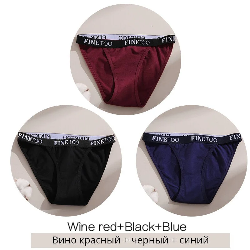 FINETOO M-XL Low Waist Underpants Women Letter Cotton Panties Soft Underwear Female Lingerie Ladies Briefs Girls Fashion Panty