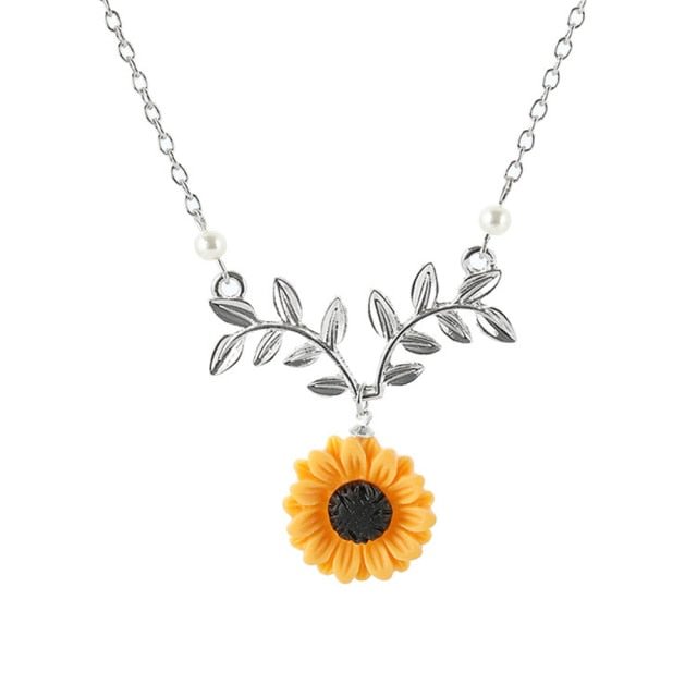 YOY-Delicate Sunflower Pendant Choker Necklace