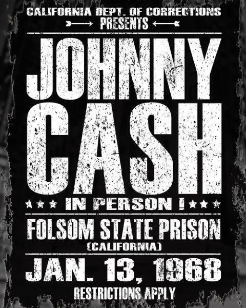 JOHNNY CASH Folsom State Prison Concert Poster 1968 8 x 10 Photo Poster painting Poster Print