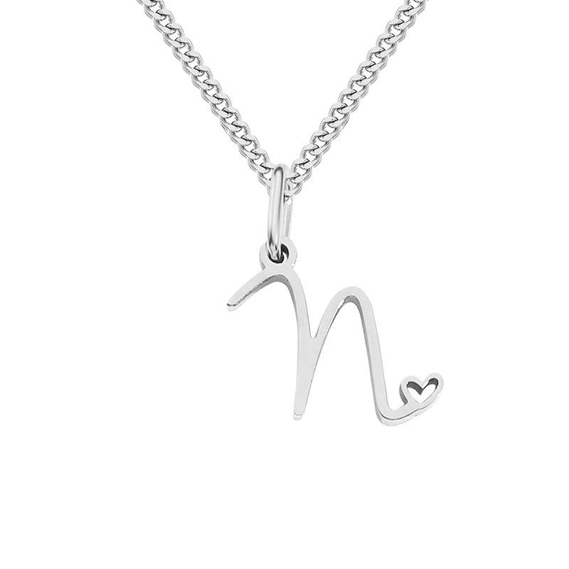 Stainless Steel Minimalist Plating Letter Solid Color Pendant Necklace