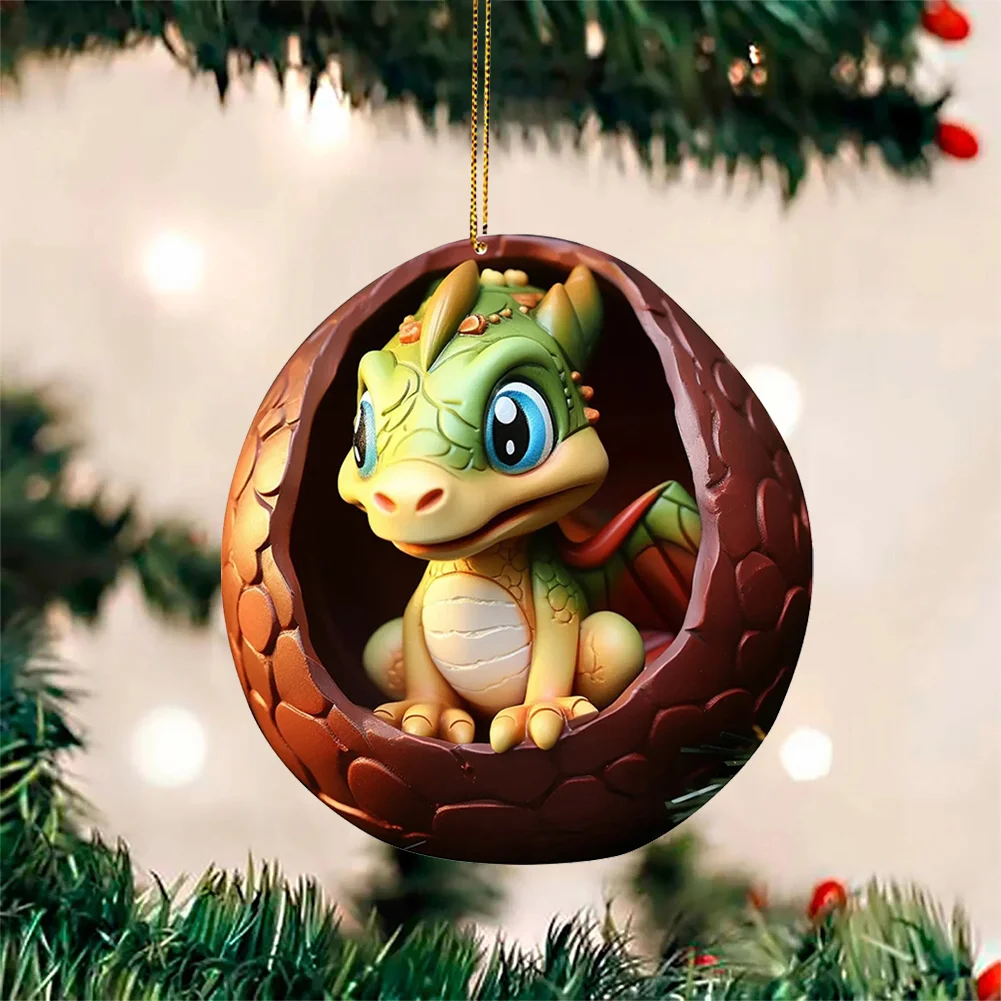 Christmas Dragon Egg Decoration Novelty Cute Acrylic Party Favors (D)