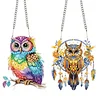 2Pcs Diamond Painting Owl Diamond Art Pendant Wall Decor