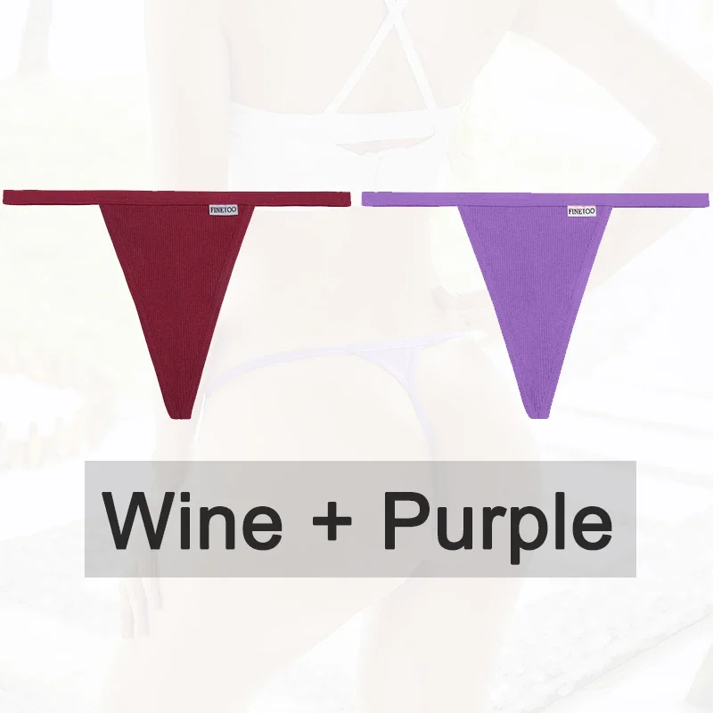 Billionm 2PCS/Set Women Sexy Cotton Panties Solid Color Underwear G-String Hollow Breathable Underpants Female Intimates Lingerie