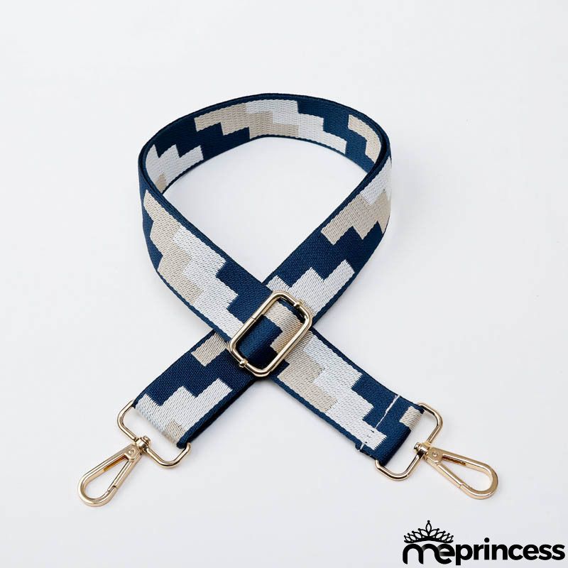 Women Fashion Color Block Adjustable Decompression Replacement Long Strap Bag Accessories