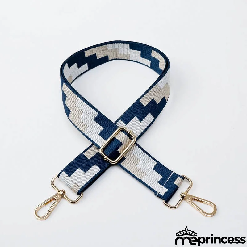 Women Fashion Color Block Adjustable Decompression Replacement Long Strap Bag Accessories