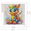 (40*40cm)Colourful Dinosaur - Round Partial AB Drill Diamond Painting