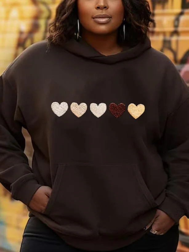 Women's Black History Month Melanin Hearts Equity Printed Sweatshirt 