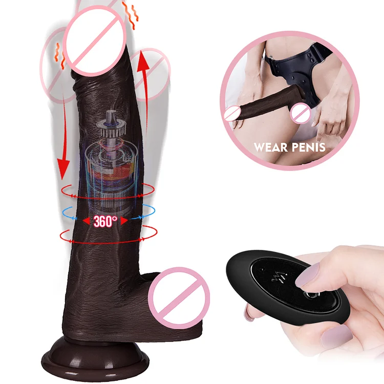 8.6 Inch Insert Black Reality Dildo Sex Play With Vibrator Anal Toy