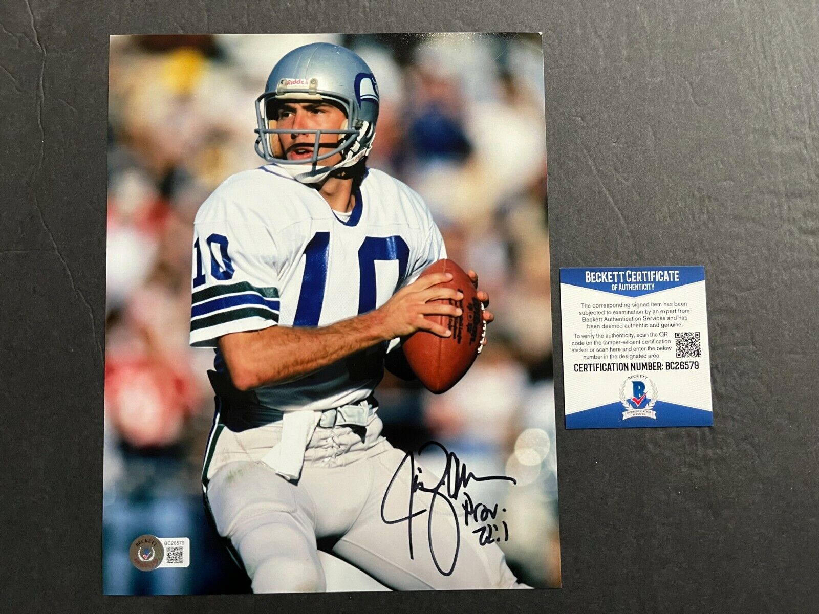 Jim Zorn Hot! signed autographed Seahawks Largent 8x10 Photo Poster painting Beckett BAS Coa