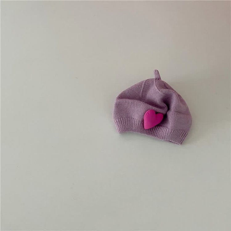 Toddler Heart Knitted Berets