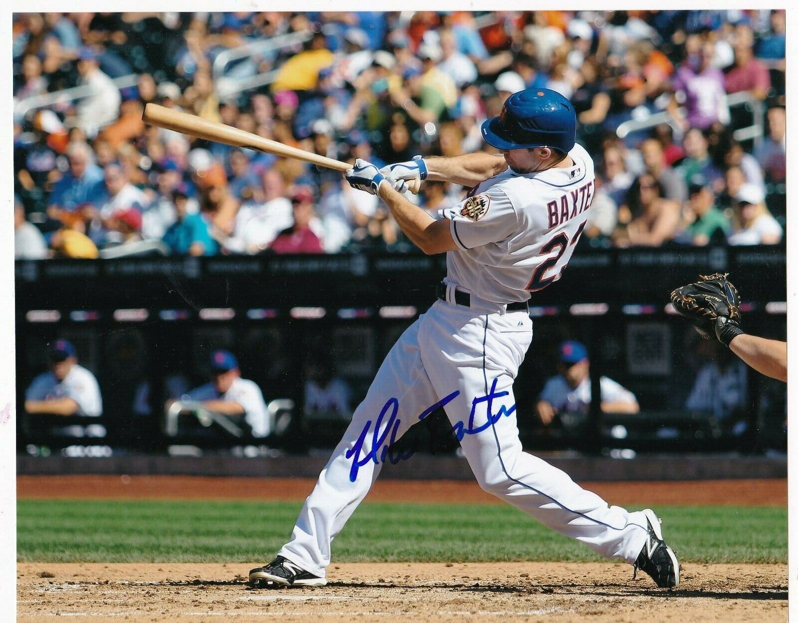 MIKE BAXTER NEW YORK METS ACTION SIGNED 8x10